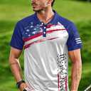 Mainfini Men's Short Sleeve Golf Shirts UPF 50+ Raglan Patriotic American Graphic Polo Shirt (XL)