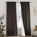 Brown Blackout Curtains 2 Panels,Room Darkening Thermal Dark Academia Primitive Linen Black Out Curtain Drapes 84 Inches Long for Living Room Bedroom, 52 Wide by 84 Inch Length, Coffee Chocolate Brown