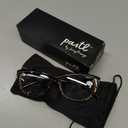 PASTL Clear Lens Glasses With Bifocal Reading Lens Womens Rectangular Cateye, Magnification Strength: 1.5 x