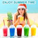 120 Pieces Glitter Reusable Straws Bulk Plastic 11 Inch Color Changing Straws Hard Plastic Tumbler Pipe for Cups Cleaning Brush Rainbow Colored Drinking Straws