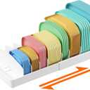 Lifewit Lid Organizers for Cabinet Adjustable, Extra Large 13-24" Food Storage Container Lid Divider with 8 Inserts & 21 Compartments, Plastic Lid Holder Inside Cabinet in Kitchen/Pantry Organization