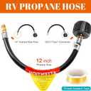 GasSaf 12 inch RV Propane Hose, 1/4" Inverted Camper Propane Hose Connect to 2-Stage Auto Changeover Regulator for RVs, Campers & Trailers (2 pcs)