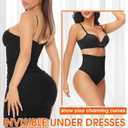 Niceuare Tummy Control Thong Shapewear for Women High Waist Body Shaper Underwear Seamless Comfortable Panty Thong (Black)