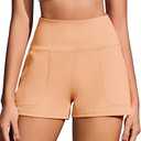 PINSPARK Workout Shorts Women Wide Leg Athletic Shorts High Waisted Yoga Shorts Tummy Control Gym Short with Pockets (X-Small, Army Green)