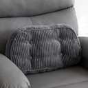 HIGOGOGO Lumbar Support Pillow for Recliner Chair/Accent Chair/Couch/Office Chair, Tufted Corduroy Back Support Cushion for Elderly, Recliner Cushions for Back Rest, Pain Relief, Reading, Dark Grey