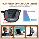 4 Pack Progressive Reading Sunglasses for Women Men, No Line Square Multifocal Sun Readers UV400 Protection