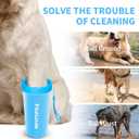 Professional 7 in 1 Dog Paw Cleaner for Dogs & Cats - Includes 1 Portable Paw Washer, 1 Bath Brush, 2 Dog Toothbrushes and 3 Absorbent Towels Note: Fits Paws 2.5 to 3.5 Inches Wide (Large, Blue)