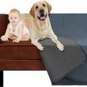 Ameritex Pet Bed Blanket Reversible 100% Waterproof Velvet Super Soft for Sofa and Bed (82x102 Inches, Blue+darkgrey)