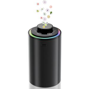 Waterless Essential Oil Diffuser, Portable Aromatherapy Diffuser,3 Countdown Timers & 3 Mist Levels for Home, Room, Car, Office (Black)