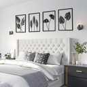 QXSXKJ Black Metal Wall Decor Framed, Minimalist Abstract Black Line Art DCor, 3d Modern Metal Wall Art, 4 Piece Home Art for Living Room Bedroom Bathroom