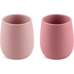 Silicone Tiny Open Cups, Training Cups for Baby Led Weaning (Blush/Mauve)