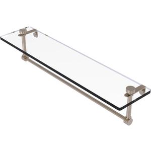 Allied Brass NS-1/22TB-PEW 22 Inch Glass Vanity Integrated Towel Bar Shelf, Antique Pewter