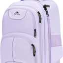 MATEIN Rolling Backpack for Women, 17 Inch Travel Laptop Backpacks with Wheels, Waterproof Large Roller Carry On Luggage Wheeled, Trolley Overnight Suitcase Business Computer Bag, Purple