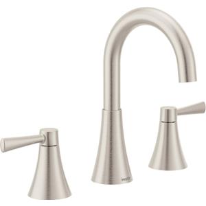 Moen Ronan Spot Resist Brushed Nickel Two-Handle Widespread Modern Bathroom Faucet, Valve Included, 84023SRN Moen Ronan Spot Resist Brushed Nickel Two-Handle Widespread Modern Bathroom Faucet, Valve Included, 84023SRN