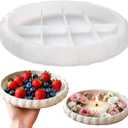 Oval Rock-Patterned Plate Mold, Tray Silicone Mold for Epoxy Resin,Large Container Storage Molds for Jewelry Candle Holder,Concrete Molds for Dessert Dish Plate DIY Art Craft