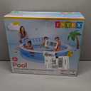 INTEX Swim Center Inflatable Family Lounge Pool: Built-In Bench Cup Holder 156 Gallon Capacity 90" x 86" x 31" Blue