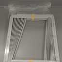 Window AC Side Panels with Frame Set,Air Conditioner Accordion Filler Curtain Replacement for Window AC Units,Fits Most 8,000 BTU Units,White,2 Pack