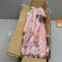 Bigzzia Clothes Drying Rack, Folding Stainless Steel Clothes Horses Rack Indoor Outdoor, 4 Tier Laundry Drying Rack with Two Side Wings -Pink