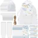 Cinrobiye 50 Sets Let Love Grow Wedding Favors for Guests Seed Packet Bags (Seed Not Include) with Tags & Labels Flowerpot for Bridal Shower Party Favors Bulk Wedding Souvenirs for Guests(Blue Floral)