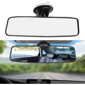 Rear View Mirror, Adjustable Car Interior Rear View Car Seat Safety InsideRearViewMirror for Universal Cars Trucks SUV-9.64 x 2.6 inch (White)