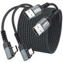 USB to USB C Cable 10ft Right Angle, 3A Fast Charging 90 Degree Long Type C 2.0 Data Transfer Cord Braided for Switch, Steam Deck, iPhone 17/16/15, Galaxy Andriod Phone, MacBook Pro/Air, Tablet-2 Pack