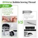 Black& White Bobbin Thread Set with Case - Prewound Class15 Bobbin for Singer/Brother/Janome/Embroidery Machines