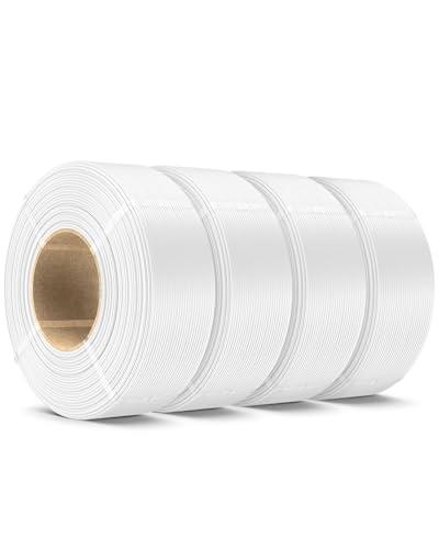SUNLU 4KG PLA Plus Filament Refill 1.75mm, 1000g PLA+ Filament Bundle 4 Packs, 3D Printer Filament Refill for Reusable Spools, Fit for Most Brand Spool. 1KG/Roll, White