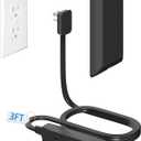 3FT Flat Plug Extension Cord with Ultra Thin Outlet Concealer with Cord Concealer Kit,3 Outlet Power Strip, Universal Size for Home, Bedroom, Kitchen, Bathroom, Office, ETL Listed, Black