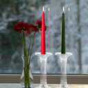 Hyoola Christmas Candles - Green and Red Taper Candles 10 Inch Dripless, 12 Pack Unscented Holiday Candles - European Made