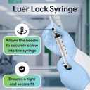 60 ml Syringe without Needle - 5 Pack of Individually Wrapped Disposable Syringes - Good for Medical, Scientific Lab, Home Use, and More - Sterile Luer Lock Syringes