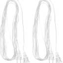 jojofuny 2Pcs Clear Extension Cord - 16ft Length Male to Female Invisible Indoor 2 Prong Power Cable, Thin Christmas Light Extension Cord, Suitable for AC110 V