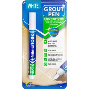 Grout Pen White Tile Paint Marker: Waterproof Grout Paint, Tile Grout Colorant and Sealer Pen - White, Narrow 5mm Tip (7mL)