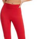 VME High Waist Buttery Soft Yoga Pants - Tummy Control Workout Running Yoga Legging for Women (Red, S)