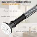 Tension Shower Curtain Rods 1.1" Diameter Black Long Curtain Rod 30 to 100 inch Adjustable Spring Heavy Duty Rods for Bathroom Windows Outdoor No Drill No Slip Stainless Steel