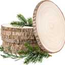 Wood Slices Unfinished 8 Pcs Wood Rounds 8-9 Inches Wood Slices for Centerpieces,Tables,Crafts,Wedding Party Holiday Decor DIY Projects (8-9Inch)