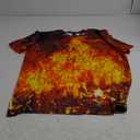 Asylvain Unisex 3D Graphic T-Shirt Colorful Design Short Sleeve Crewneck Digital Tee for Young (Large, Orange Fire)