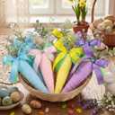 Novabright 8 Pcs Easter Carrot Fabric Artificial Carrot Rustic Nonwoven Stuffed for Farmhouse Spring Easter Baskets Decor Vase Filler Decor Tiered Tray Decoration, 4 Styles