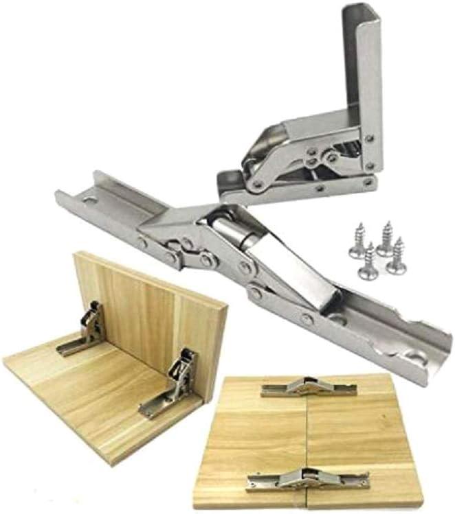 2 Pack Hidden Cabinet Door Hinges 180 Degree Wooden Box Hinge Leaf Support Sliding Hinges and Latch Table