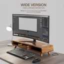 TINAMO Acacia Wood Monitor Stand with Drawer - Wooden Monitor Riser for Desk - Computer Monitor Stand for Desk - Multi-Purpose Desktop Storage Stand for Computer; Laptop; Printer; TV - 24.4 " x 8" x 5" (Patented)