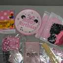 50pcs Pink Mouse Birthday Decorations 3-year-old Girl Birthday Party Supplies Balloons Cake Topper Cupcake Topper