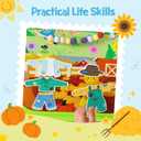 AMOSTING Montessori Busy Book for Toddlers 1-3, Busy Board Activities, Fine Motor Skills & Sensory Play, Farm Quiet Book, Travel Toy for Kids