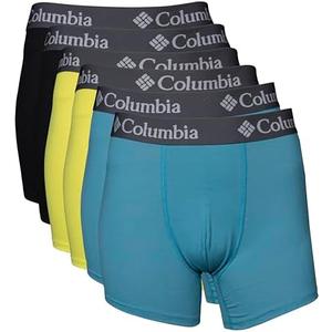 Columbia 6 Pack Performance Boxer Brief, Medium (Teal/Neon Green/Black)