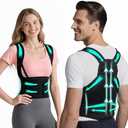 Back Brace Posture Corrector for Men & Women, Upgraded Full Back Support with Adjustable Shoulder Straightener and Waist Support Straps, Breathable Back Brace for Office Work, Long Sitting & Daily Wear, Comfortable Posture Support for Upper & Lower B