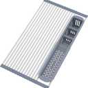 BBXTYLY Expandable Roll Up Dish Drying Rack,Over The Sink Drying Rack Kitchen Sink Accessories Rolling up Stainless Steel Drainer, Foldable with Removable Utensil Holder(Gray Expandable Width Size)