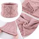 JANGANNSA Winter Kids Scarf Warm Children Neck Warmer Reversible Boys Girls Knitted Scarves (Pink)