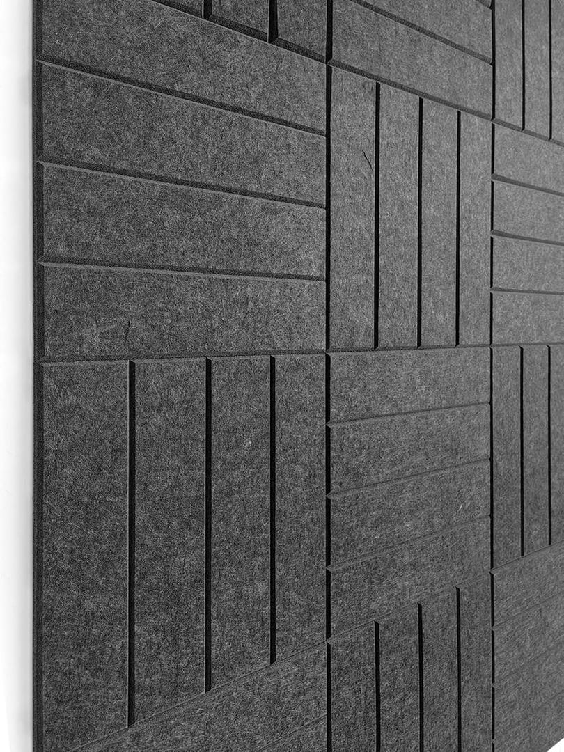 Felt Bulletin Board Tiles | Modern Cork Board Alternative | Large Cork Boards for Walls | Aesthetic Felt Wall Panels for Office & Home Decor | Pinboard & Photo Board (12-Pack) | Gray Black