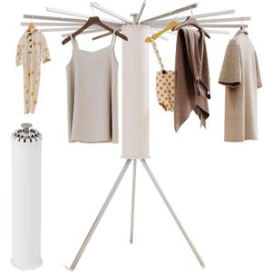 BOQORAD Tripod Clothes Drying Rack,Drying Rack Clothing Foldable,(16 Aluminium Poles),Standing Dry Racks,Laundry Drying Rack,Clothes Hanger Rack,Laundry Rack Folding,Collapsible, Retractable