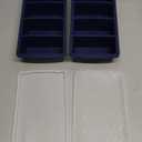 Doasuwish Silicone Freezer Tray for Soup with Lid  1-Cup Soup Container Cube Style Ice Cube Trays for Freezer, Meal Prep & Food Storage, Freeze 250mL/125mL Portions  2 Pack (Dark Blue)