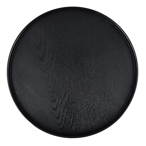 MDLUU Plastic Serving Tray, 13" Ottoman Tray, Round Butler Tray for Breakfast in Bed, Coffee Table Decor, Party