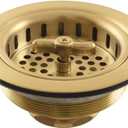 Kingston Brass K212BB Tacoma Spin and Seal Sink Basket Strainer, Brushed Brass